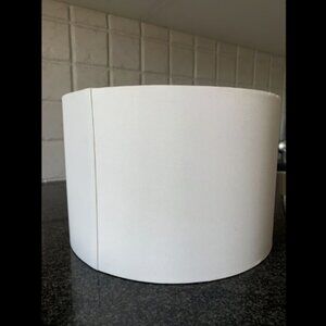 White Linen Drum Lamp Shade Gold Mirrored Interior 7"H x 11"W Hardback Lighting